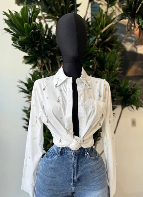 Caitan Rhinestone Blouse