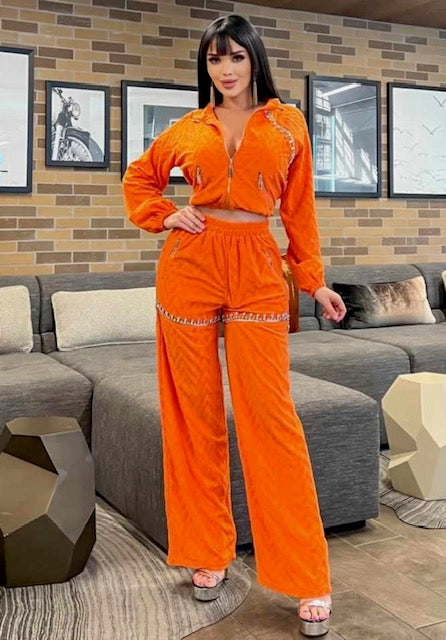 Rhinestone Jump Suit