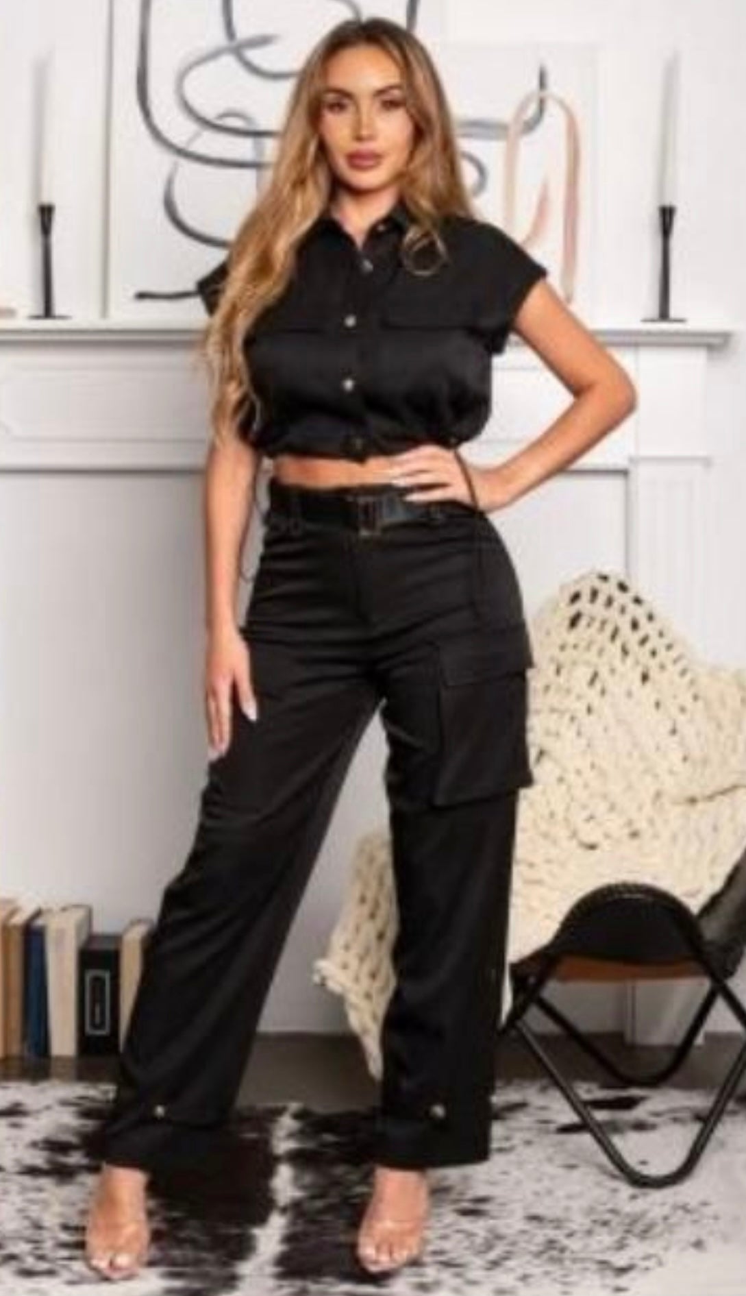 Caitan Black Cargo Suit